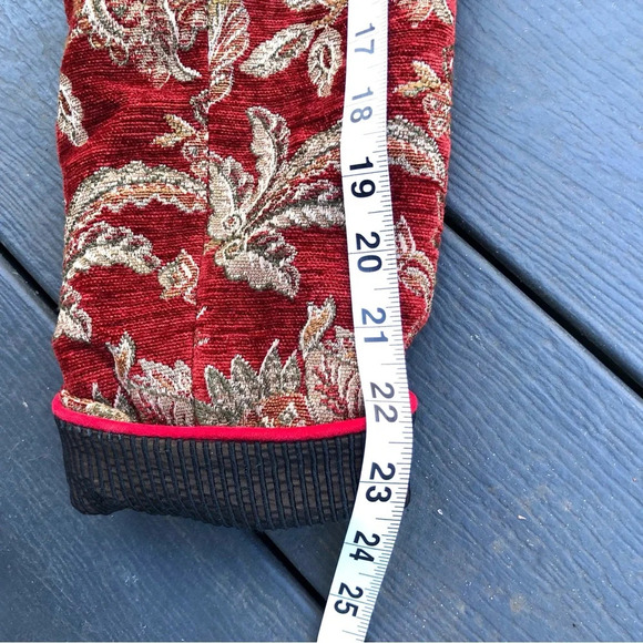 Woven Tapestry Jacket Handmade Jacquard Coat Red Floral Small Mary Lynn O’Shea - Picture 13 of 13